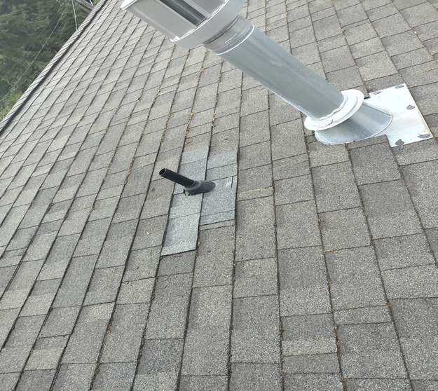 New flashing installed on a roof.
