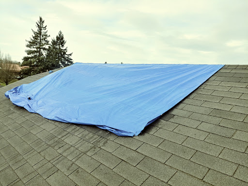 An emergency tarp to prevent water damage.