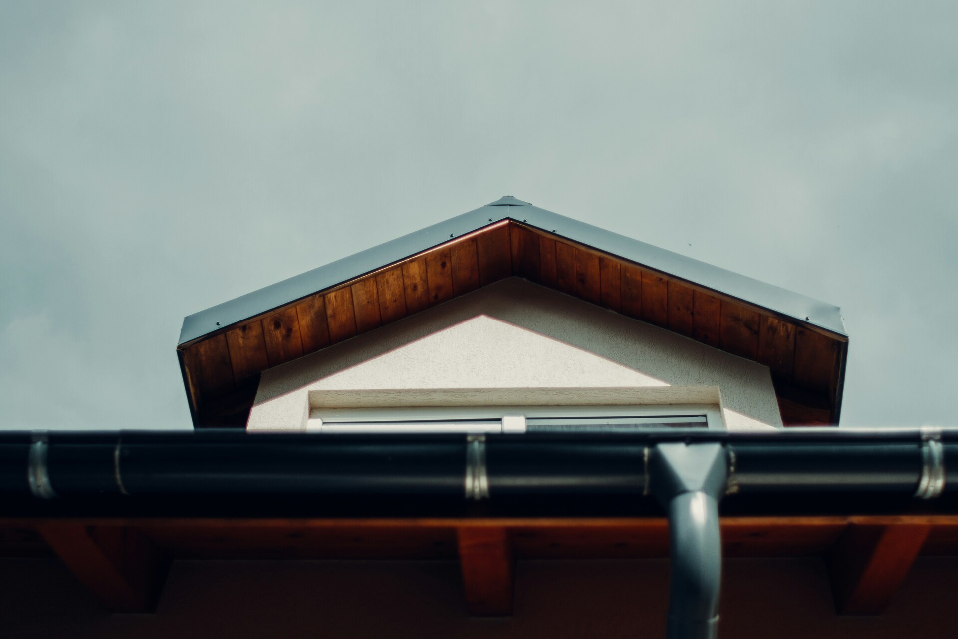 Newly installed gutter on a residential home
