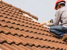 Cleaning a roof to prevent damage.