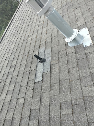 Flashing on a new roof.
